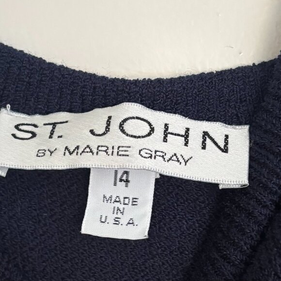St. John by Marie Gray Navy Tank (Size 14) - Picture 2 of 3